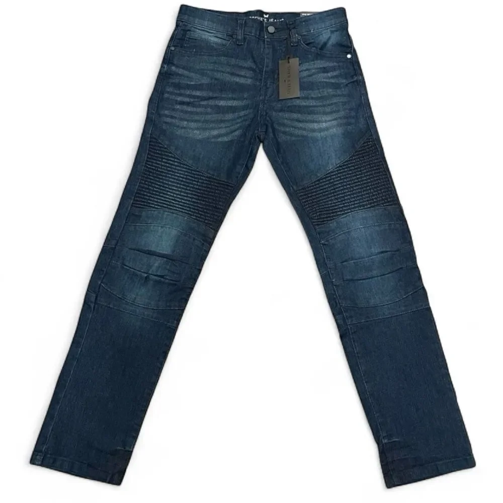 NWT Steve’s Jeans Moto Skinny Jeans Dark Wash Color Is Called Charles Size 16